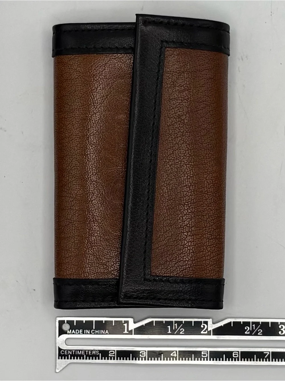 Vtg Don Loper Men’s  Brown Leather Wallet & Key Holder Gift Set USA 1960s Retro